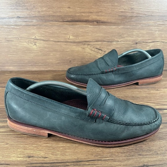 G.H. BASS WEEJUNS Black Leather Penny Loafers Men’s Size 12 Dress Shoes Slip-On - Picture 1 of 11